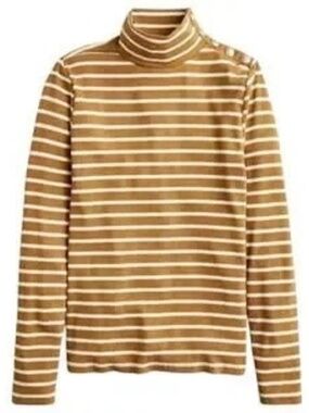 J. Crew Vintage rib turtleneck with buttons in stripe